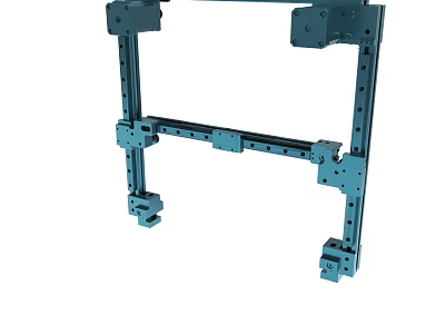 Industrial Metal Frame Structure with Support Brackets and Connecting Components 3d model