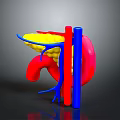 Human Organs 3D Anatomical Model Displaying Liver Stomach And Blood Vessels Structure