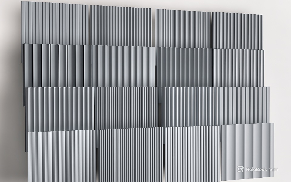 Modern Grey Textured Wall Panels With Sleek Design For Interior Home Decor 3d model 