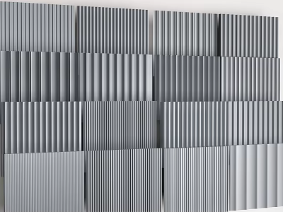 Modern Grey Textured Wall Panels With Sleek Design For Interior Home Decor 3d model