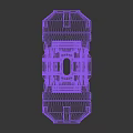 Gray Cylindrical Mechanical Part 3D Model with Structural Details and Holes Rendering