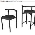 Modern Bar Stools With Black Metal Frame And Gray Upholstered Seat Design