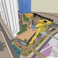 Modern Commercial Street Architecture With Glass Curtain Walls and Tall Buildings Background