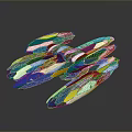 Futuristic Cosmic Spaceship With Blue Yellow White Sleek Interstellar Design