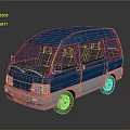 Modern bus minibus minivan driverless bus 3d model
