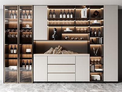 Modern Wine Cabinet 3d model