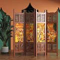 Thai Southeast Asian style screen partition spa club screen partition 3d model