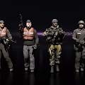 Game Movie Characters In Military Outfits Holding Weapons And Tactical Gear