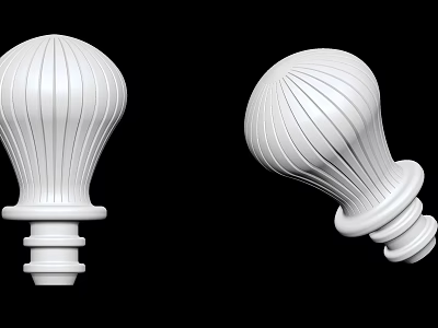 White Striped Decorative Ornament Set Featuring Spherical Design and Various Angles 3d model