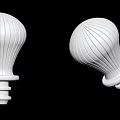 White Striped Decorative Ornament Set Featuring Spherical Design and Various Angles 3d model