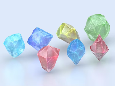 Colorful Polyhedral Decorative Ornament Set For Modern Home Decor 3d model