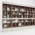 Modern Bookshelf Interior With Multiple Compartments Books Decorative Items And Storage Cabinets 3d model