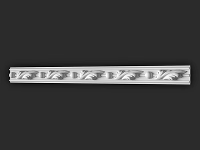 Elegant White Decorative Molding With Detailed Carved Floral Patterns For Interior Decoration 3d model