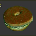Delicious Golden Glazed Donut With Cream Filling And Smooth Surface