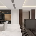 Elegant Modern Living And Dining Room Interior With Marble Floor And Comfortable Sofa Chairs