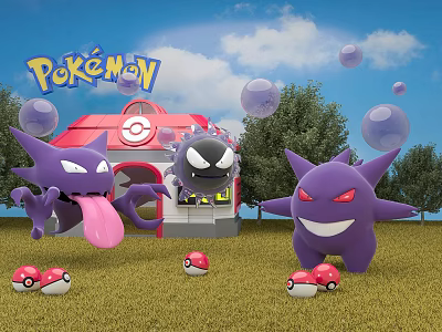 Modern Cartoon Scene Elf Pokemon Ghost Cartoon 3d model