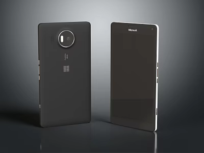 Microsoft Smartphones Side By Side With Sleek Black Design Rear Camera And Front Screen 3d model