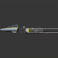 Futuristic Spaceship With Sleek Aerodynamic Design Gray Structure And Blue Yellow White Color