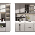 Modern Wine Cabinet With Glass Doors Wine Glass Racks Wine Bottles And Decorative Items