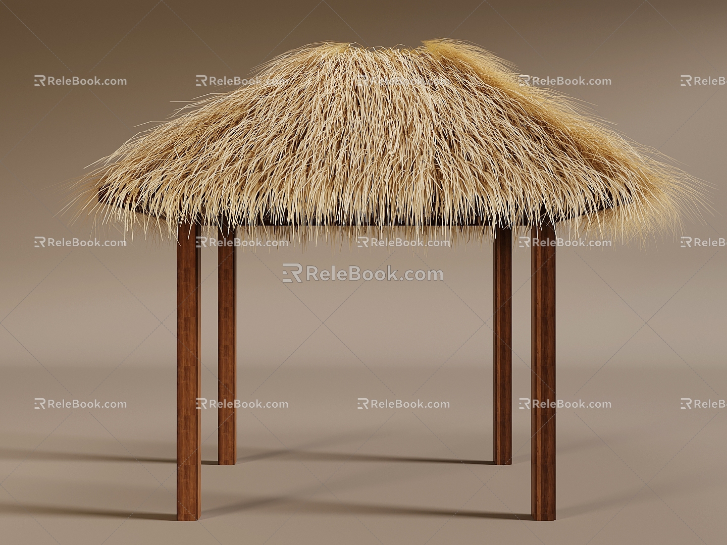 thatched pavilion four-corner pavilion thatched awning grass bandage hay haystack thatched roof thatched roof 3d model