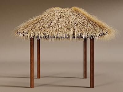 thatched pavilion four-corner pavilion thatched awning grass bandage haystack thatched roof thatched roof 3d model