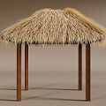 thatched pavilion four-corner pavilion thatched awning grass bandage hay haystack thatched roof thatched roof 3d model