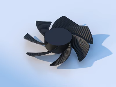 Black Fan Blade As Essential Household Item With Modern Textured Design 3d model