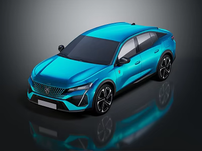 Blue Modern SUV Car With Sleek Body Shiny Finish And Black Alloy Wheels 3d model