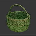 Sweet Little Kitten Resting Inside Brown Woven Basket On Black Background