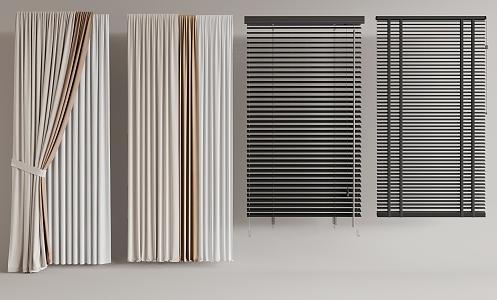 Curtains venetian blinds 3d model