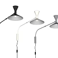 Modern Black And Gray Wall Lamp With Adjustable Arm And Conical Shade