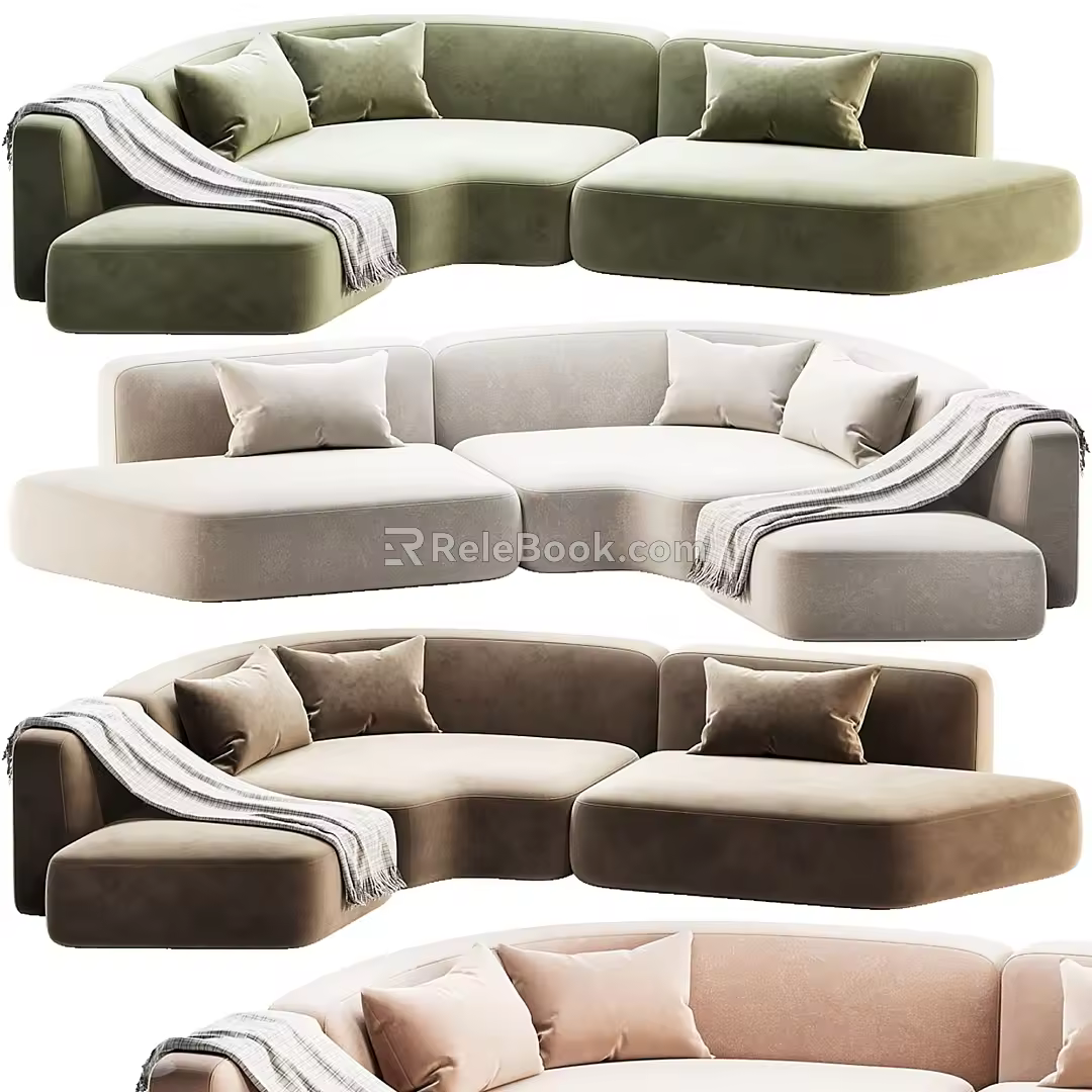 Modern Arc Multiplayer Sofa Collection 3d model