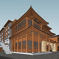 Chinese Architecture Stage Architecture Classical Multi-storey Office Building 3d model