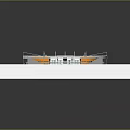 Modern Sports Stadium Architectural Design With Green Football Field Red Seats And White Roof Structure