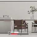 Modern Dining Table and Chair Combination Bar Table and Chair Combination Nakajima Console 3d model