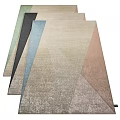 Modern Square Rugs With Geometric Patterns And Various Soft Color Textures 3d model