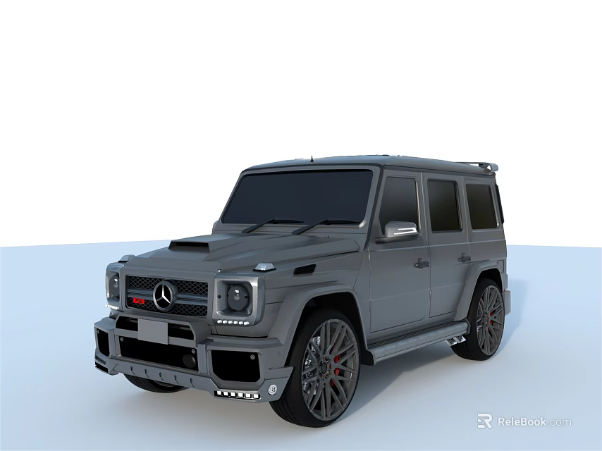 Gray Mercedes G Class SUV With Sporty Exterior And Large Alloy Wheels 3d model 