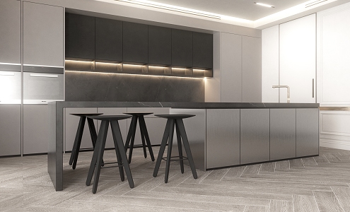 modern kitchen space 3d model