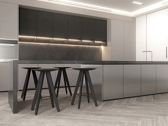 modern kitchen space 3d model