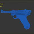 Vintage Military Pistol with Wooden Grip and Metal Body on Dark Background