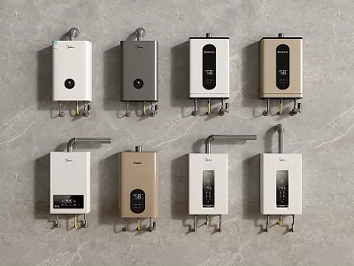Wall Mounted Electric Water Heaters With Various Designs And Colors For Daily Use 3d model
