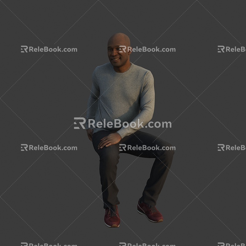 The Man Sitting Black 3d model