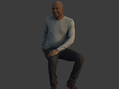 The Man Sitting Black 3d model