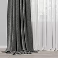 Gray Velvet Curtains With White Sheer Panels For Modern Home Window Decor