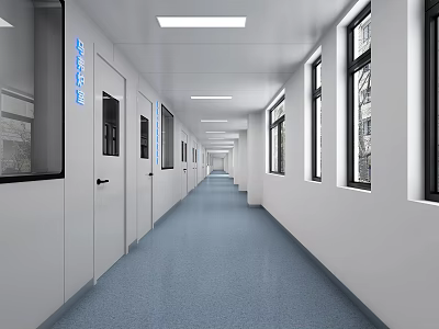 Laboratory aisle 3d model