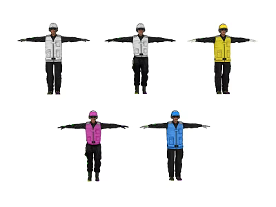 Chinese military airport ground crew aircraft carrier ground crew warship ship deck ground crew character modern military war aircraft pilot dispatch 3d model