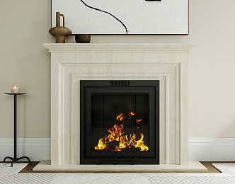 French Fireplace Components Fireplace 3d model