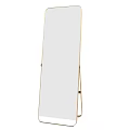 Full Length Floor Mirror With Golden Metal Stand For Modern Home Decor