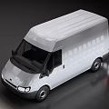 White Cargo Van With Flat Roof And Multiple Windows For Commercial Use 3d model