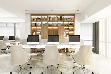 modern public office area office 3d model